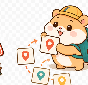 囤囤叼着地点卡重排路线
